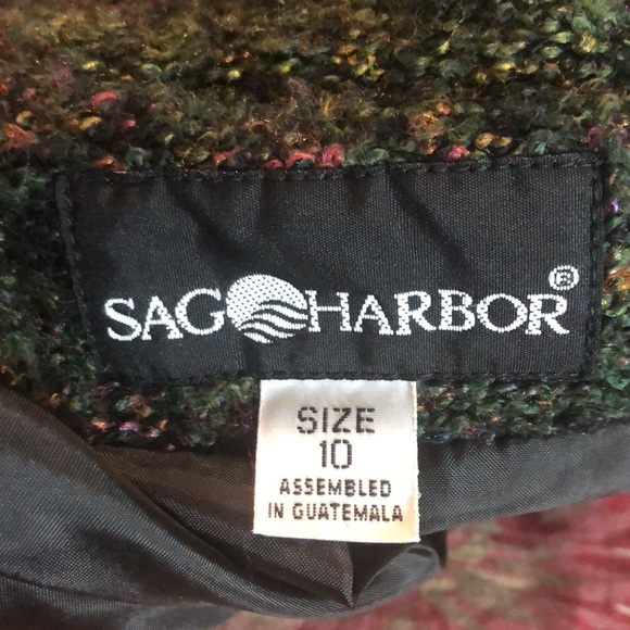 Vtg SAG HARBOR size 10 Boucle nubby KNIT Plaid & Rainbow Fully Lined Career NEW - Picture 12 of 16